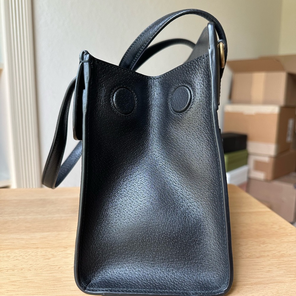 Gucci Black Leather Satchel with Crystal Butterfly - Picture 6 of 15